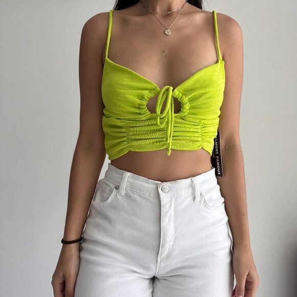 Almost Famous slinky ruched crop top - Picture 1 of 7